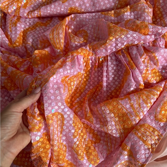 STINE GOYA Francisca Sequin Maxi Dress Women’s Sz M pink/orange NWOT - Picture 10 of 12